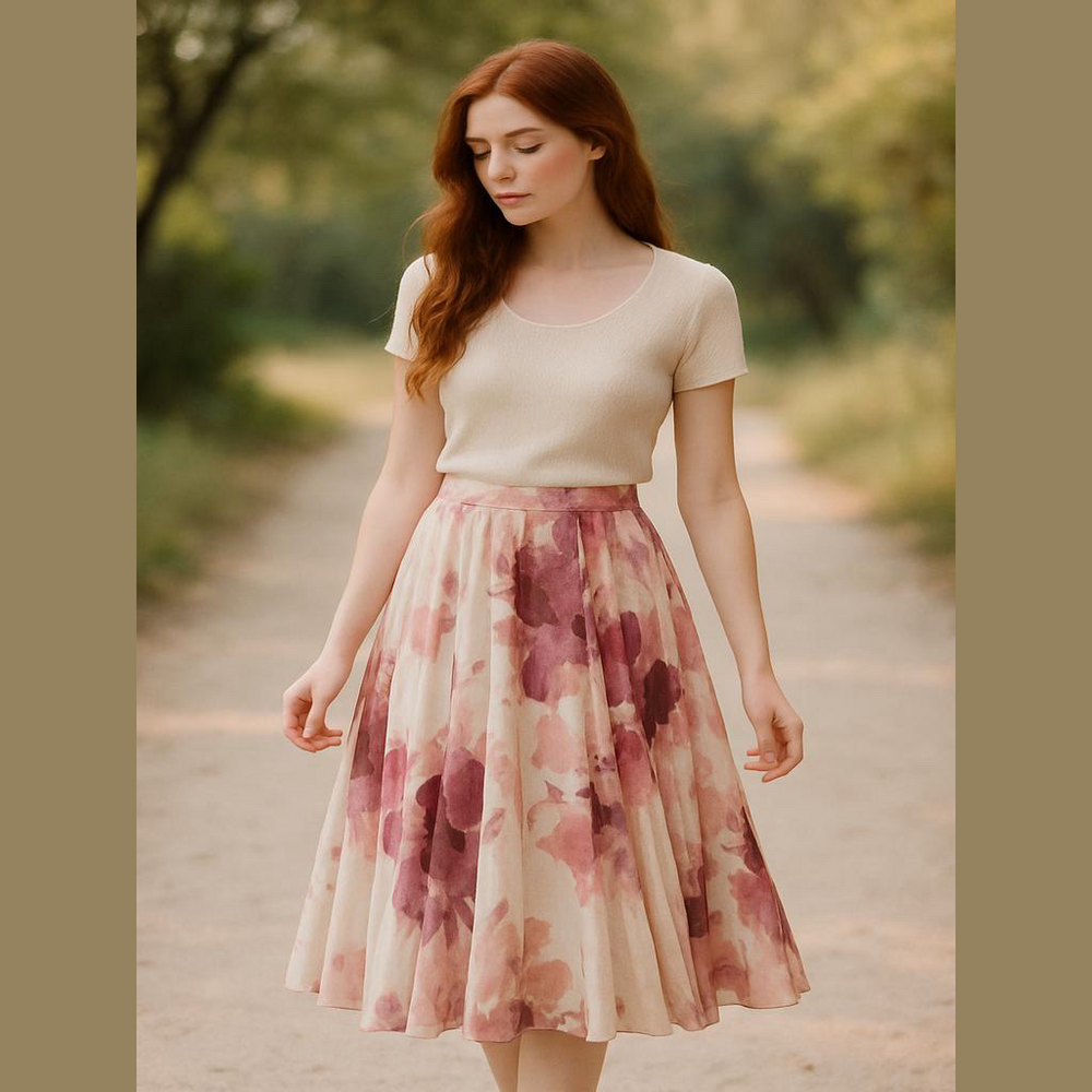 Studio Y Size medium rose and white skirt elastic waist